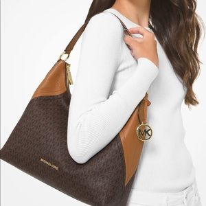 NWT Michael Kors Aria Large Brown/Acorn Shoulder Bag